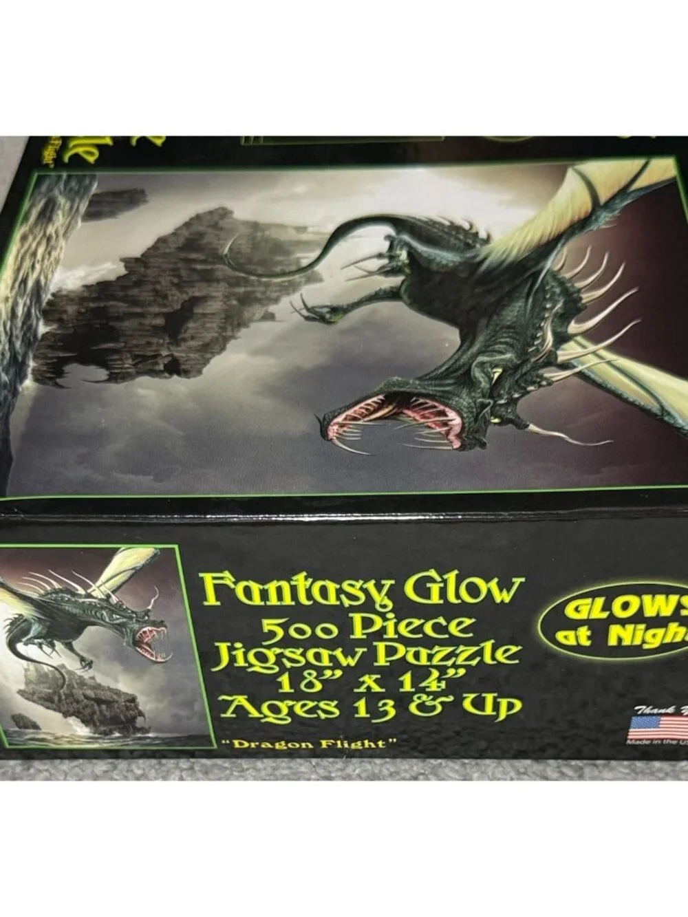 Glow In The Dark Dragon Flight Fantasy Puzzle Made In USA 18